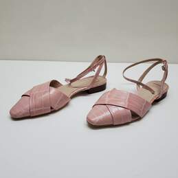 Louise et Cie Flats Womens Size 7.5 Pink Pointed Toe Leather Ankle Strap