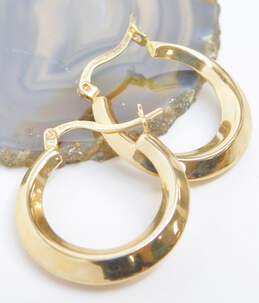 14K Yellow Gold Geometric Hoop Earrings 3.0g