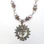 Sterling Silver F.W. Pearl Crystal Bead Shiva Pendant 17 In Necklace 35.2g image number 2