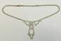Vintage Silvertone Icy Rhinestones Pendant Necklace Leaf Clip On Earrings Bracelet & Open Circle Brooch 56.4g image number 3