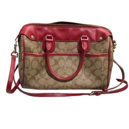 Brown & Raspberry Coach Handbag alternative image