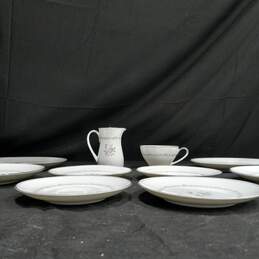 10pcs. White w/ Floral Pattern Noritake China Set of Plates, Cups & Pitcher alternative image