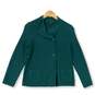 Womens Green Long Sleeve Knitted Double Breasted Coat Size MP image number 3