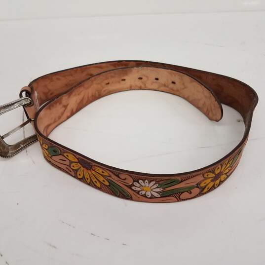 Hand Tooled Leather Belt image number 3