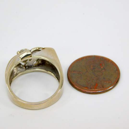 Vintage 14K White Gold 0.32 CTTW Diamond Artisan Ring 6.7g image number 7