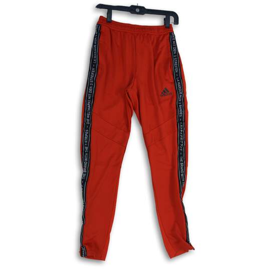 Adidas Mens Red Elastic Waist Tapered Leg Pull-On Track Pants Size Small image number 1