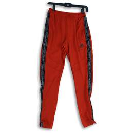 Adidas Mens Red Elastic Waist Tapered Leg Pull-On Track Pants Size Small