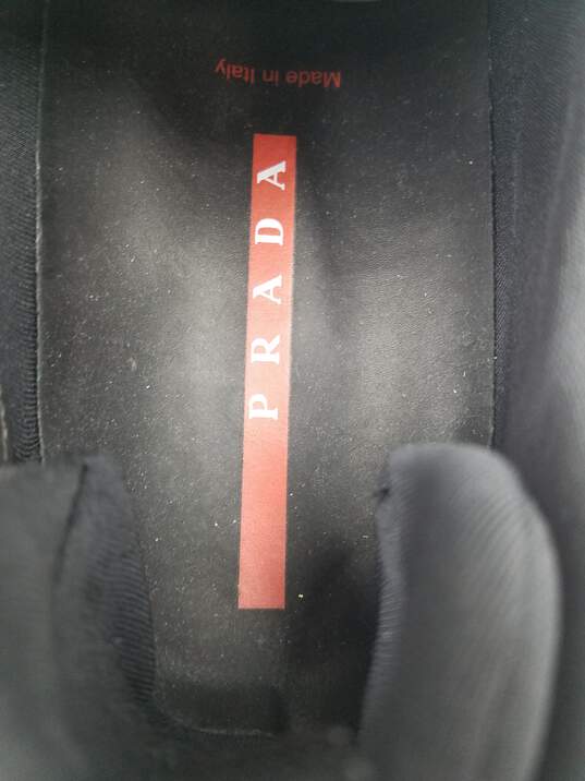 Prada Black Leather Slip-Ons M 6 COA image number 8