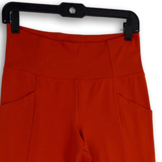 Womens Orange Elastic Waist Pull-On Activewear Cropped Leggings Size L image number 4