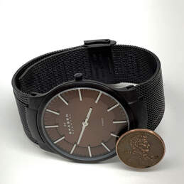 Designer Skagen 694XLTMD Titanium Dial Mesh Band Quartz Analog Wristwatch