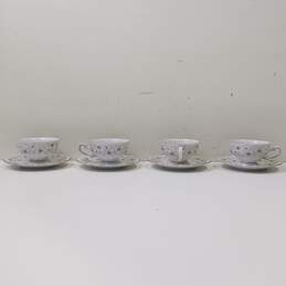 Bundle 4 tea cups & 4 Saucers Lady Linda Mitterteich Bavaria Germany China w/ Floral Design