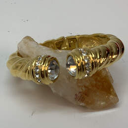 Designer Joan River Gold-Tone Interchangeable End Cap Hinged Cuff Bracelet