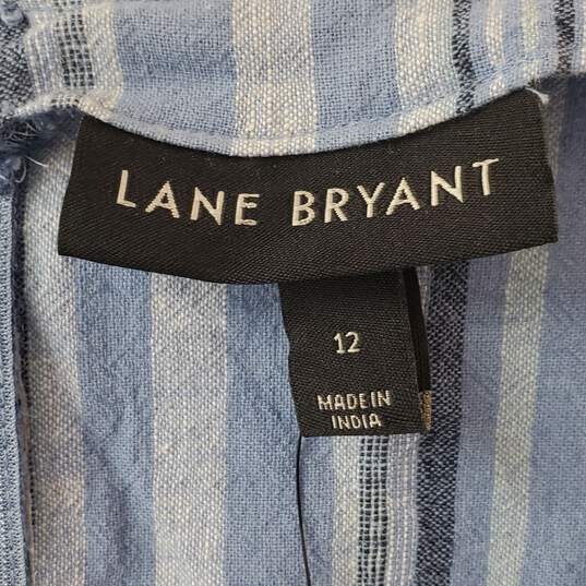 Lane Bryant Blue Striped Tie Waist Jumpsuit Size 12 image number 3