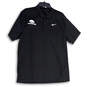 Mens Black Dri-Fit Short Sleeve Spread Collar Basketball Polo Shirt Size L image number 4