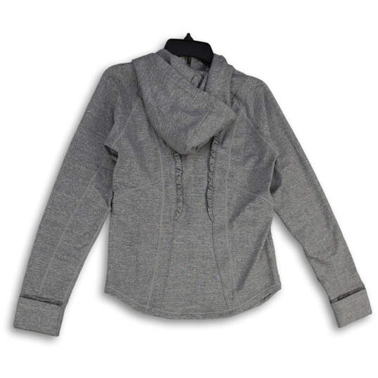 NWT Womens Gray Long Sleeve Hooded Full-Zip Activewear Jacket Size Large image number 2