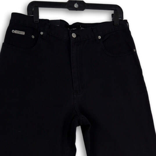 NWT Mens Black Denim Dark Wash Easy Fit Tapered Leg Jeans Size 36x32 image number 1