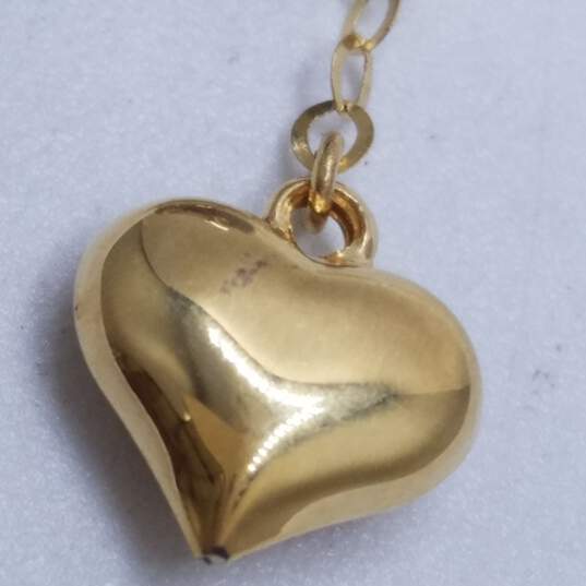 10K Gold Tri-Color CZ Heart 16.5inch Necklace 2.0g image number 7