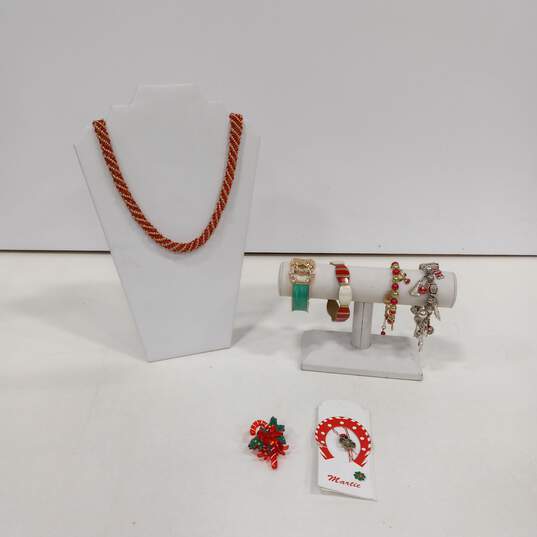 Bundle of Assorted Christmas Costume Jewelry Set image number 1