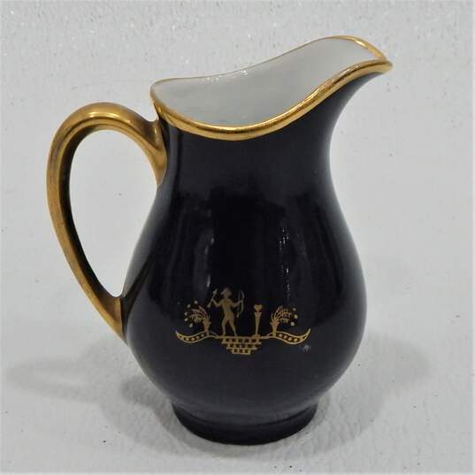 VNTG Black Gold Teapot Sabin Creamer Sugar Crest-O-Gold image number 10