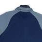 NWT Antigua Mens Navy Blue Gray Spread Collar Short Sleeve Polo Shirt Size L image number 4