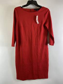 White House Black Market Women Red Shift Dress S NWT