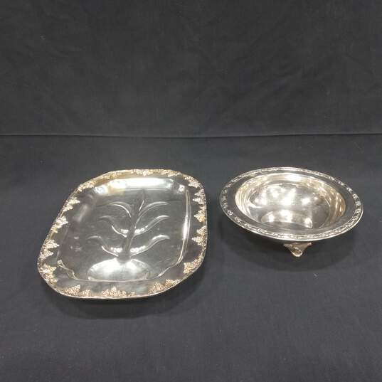 Silverplate Serving Bowl & Platter Set image number 1