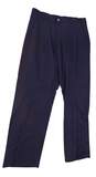NWT Mens Blue Flat Front Pockets Straight Leg Dress Pants image number 3