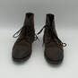 Womens Captain Brown Distress Suede Cap Toe Lace-Up Ankle Boots Size 8 image number 2