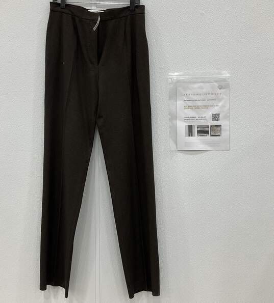 Max Mara Brown Tweed Wool Tapered Trousers image number 1