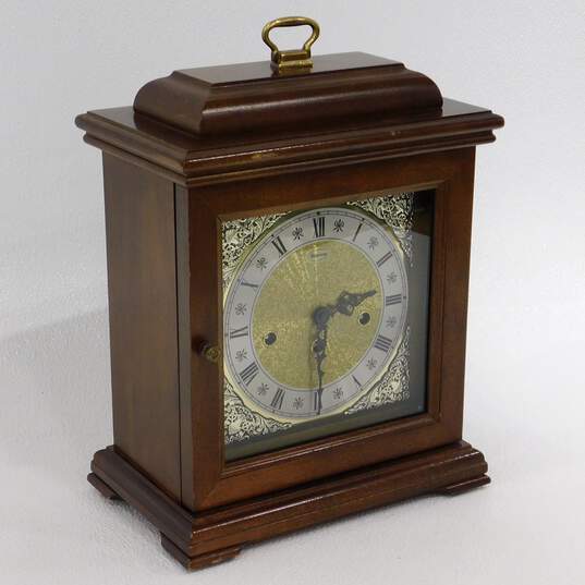 Ridgeway Franz Hermle Westminster Chime 2 Jewel Oak Bracket Clock w/ Key image number 1