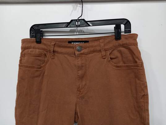 Express Women's Brown Mid Rise Pants Size 10 Reg image number 2