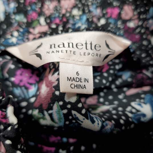 Nanette Lepore Black Floral Sleeveless Maxi Dress Women's 6 image number 3