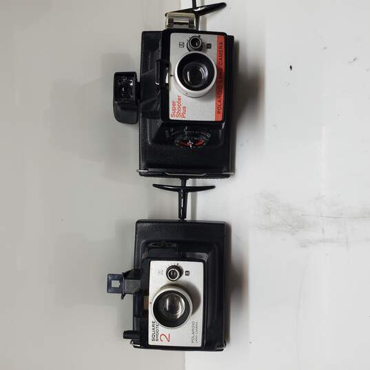 Lot of 2 VTG Polaroid Land Cameras Square Shooter 2 Super Shooter Plus image number 1