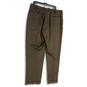 Mens Brown Pleated Slash Pockets Formal Straight Leg Dress Pants Size 40R image number 2