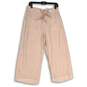 NWT Womens Pink Flat Front Slash Pocket Wide-Leg Drawstring Cropped Pants Size 8 image number 1