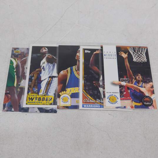 (5) 1993-94 HOF Chris Webber Rookie Cards GS Warriors image number 3