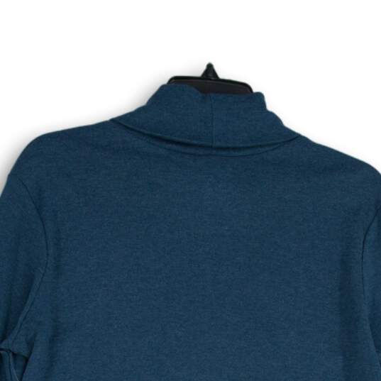 NWT Womens Blue Mock Neck Long Sleeve Pullover T-Shirt Size X-Large image number 4