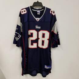 Mens Blue New England Patriots Corey Dillon #28 NFL Football Jersey Size XL