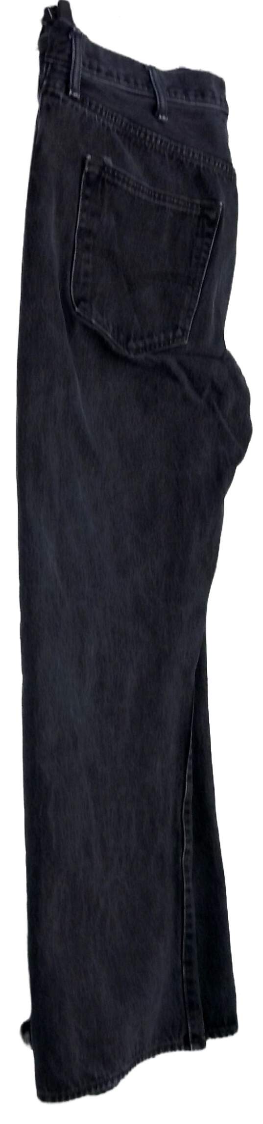 Men's Blue 501 Dark Wash Denim Stretch Straight Leg Jeans Size 42X32 image number 2