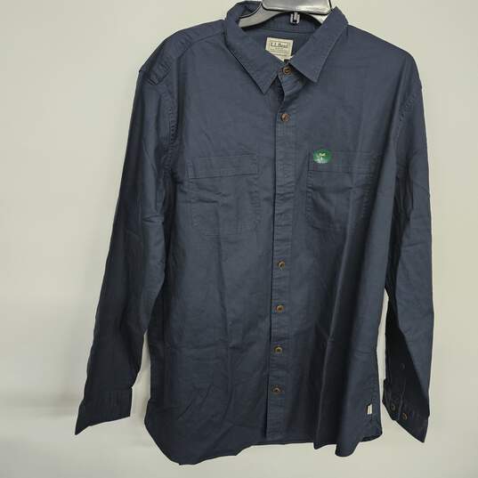 Blue Long Sleeve Button Up Flannel Shirt image number 1