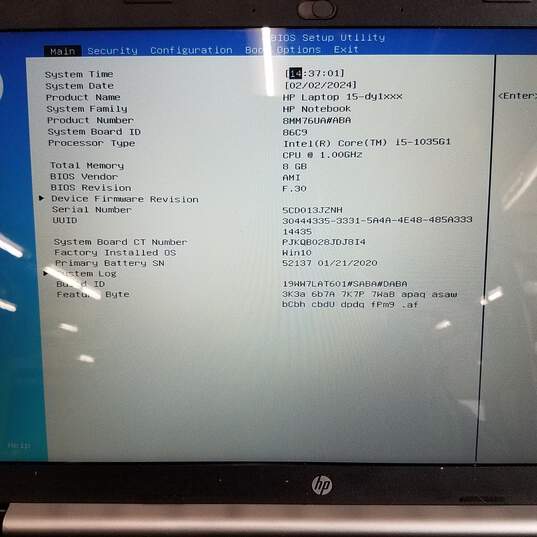 HP Laptop 15in Intel 10th Gen i5-1035G1 CPU 8GB RAM & SSD image number 8