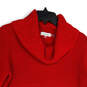 Womens Red Knitted Cowl Neck Long Sleeve Pullover Sweater Size Medium image number 3