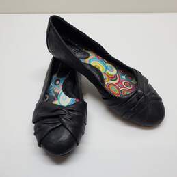 Born Lilly Soft Black Leather Casual Ballet Flats Slip On Shoes Women's 7M