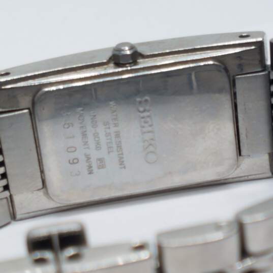 Buy the Seiko 1N00-0DZ8 Rectangular Vintage Stainless Steel Watch |  GoodwillFinds
