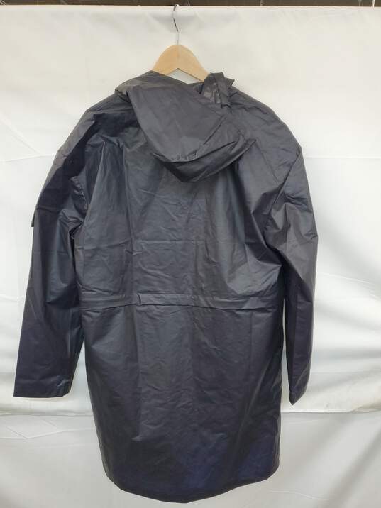 Unisex Fabletics Thermoplastic Polyurethane Navy Blue Rain Coat Sz L image number 3