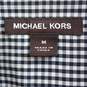 Michael Kors Men's White Navy Plaid Cotton Button Up Shirt Size M image number 3