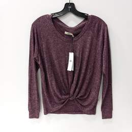 UGG Maroon Knit Tie Front Blouse Size XS NWT