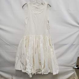Rundholz Dip WM's Milk Crisp Nasa Cotton Sleeveless Ivory White Maxi Dress Size SM