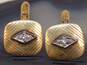 Vintage 10K Yellow Gold 0.09 CTTW Diamond Cuff Links 5.3g image number 1