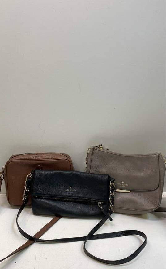 Kate Spade Assorted Bundle Lot Set of 3 Leather Handbags image number 1